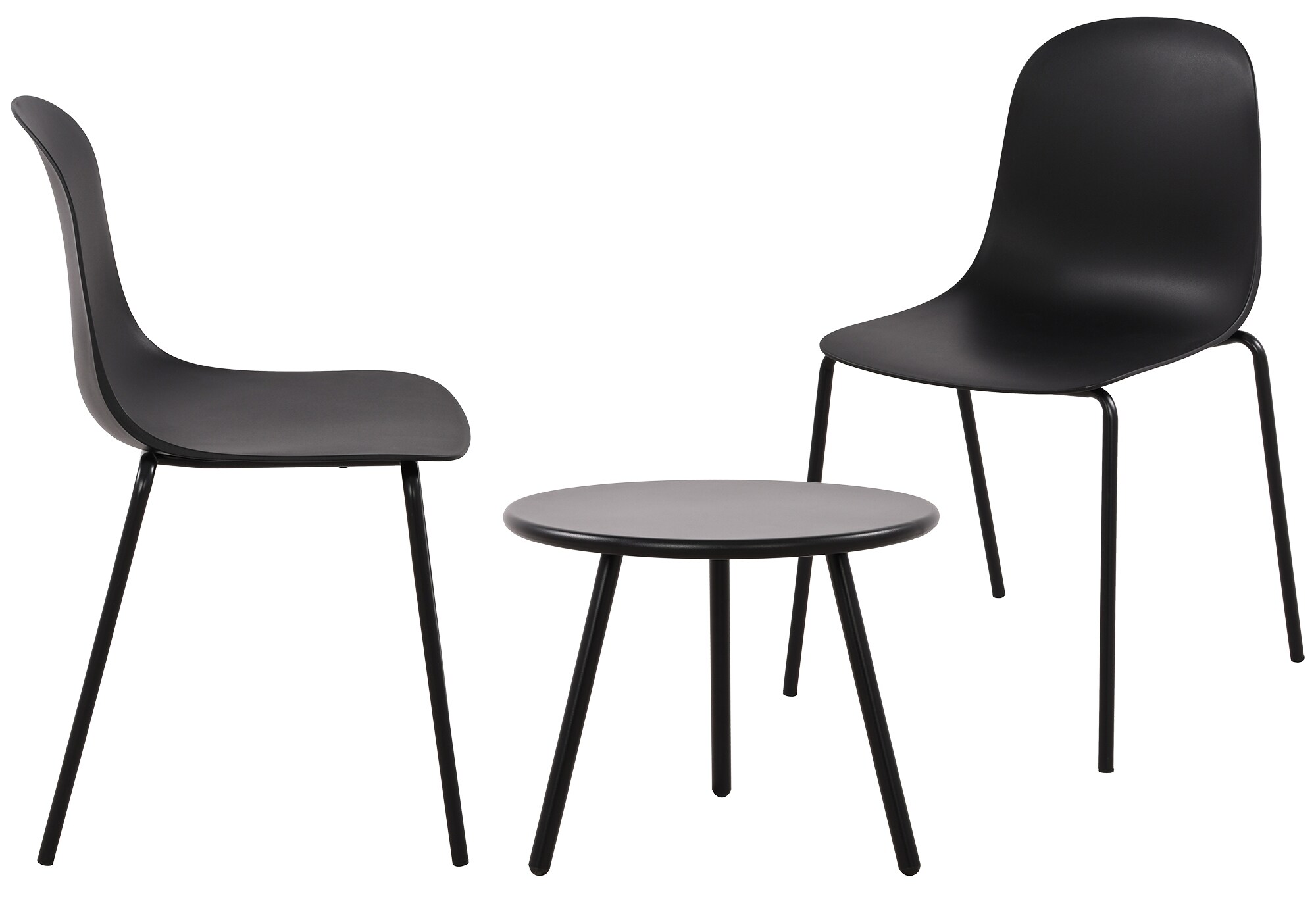 CLP 2er Sitzgruppe Berdin I Garten-Set 2x Stuhl stapelbar und 1x Tisch I Outdoor-Set wetterfest und UV-best&auml;ndig I Gartenm&ouml;bel - Bild 1