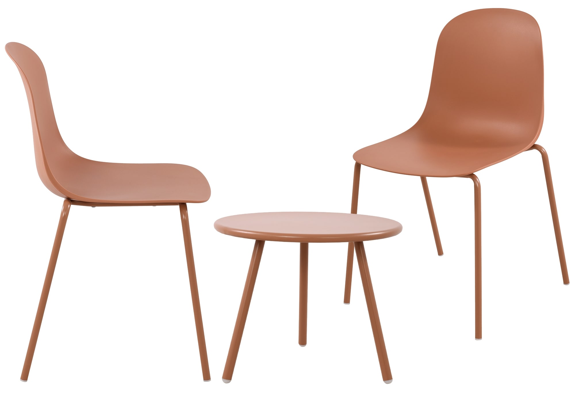 CLP 2er Sitzgruppe Berdin I Garten-Set 2x Stuhl stapelbar und 1x Tisch I Outdoor-Set wetterfest und UV-best&auml;ndig I Gartenm&ouml;bel - Bild 1