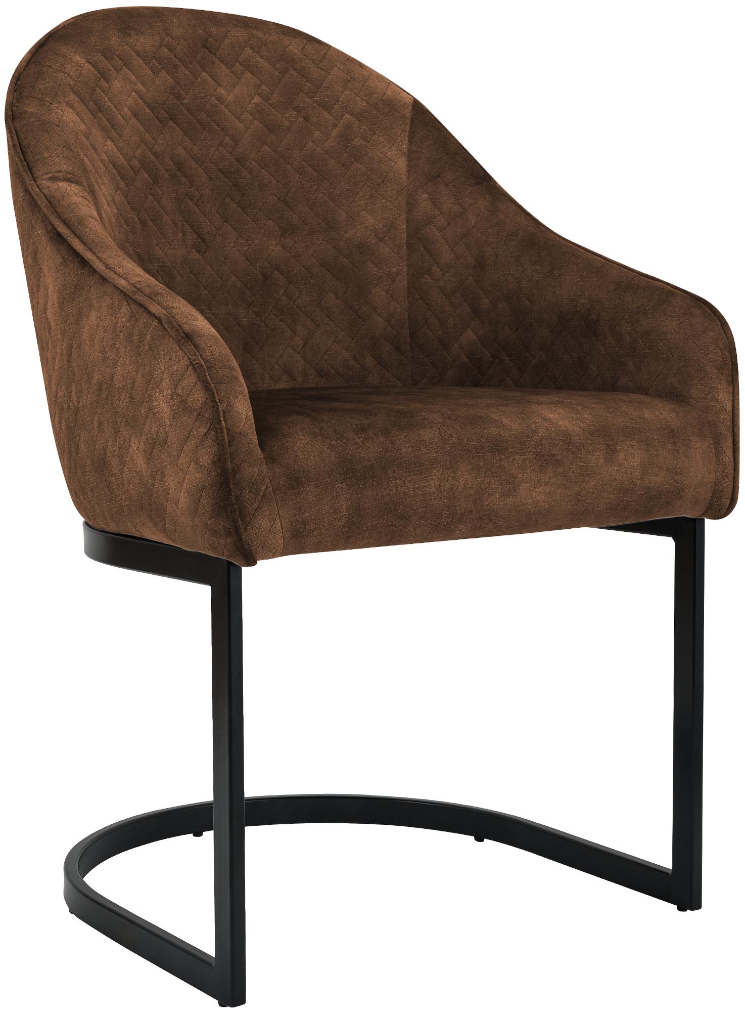 CLP Esszimmerstuhl gepolstert Jarik, Freischwinger Stuhl mit Samtbezug und pulverbeschichtetem Metallgestell, Sessel bis 140 kg belastbar - Bild 1