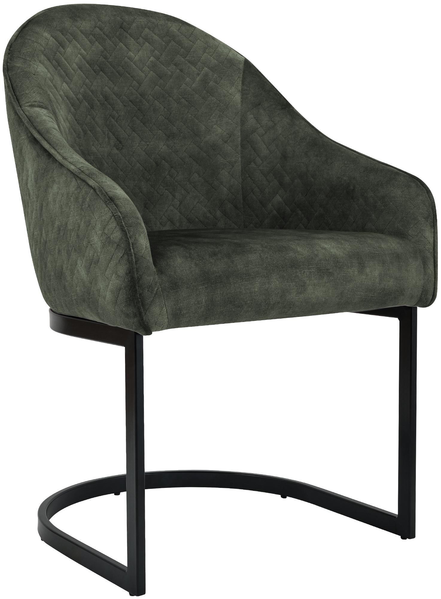 CLP Esszimmerstuhl gepolstert Jarik, Freischwinger Stuhl mit Samtbezug und pulverbeschichtetem Metallgestell, Sessel bis 140 kg belastbar - Bild 1