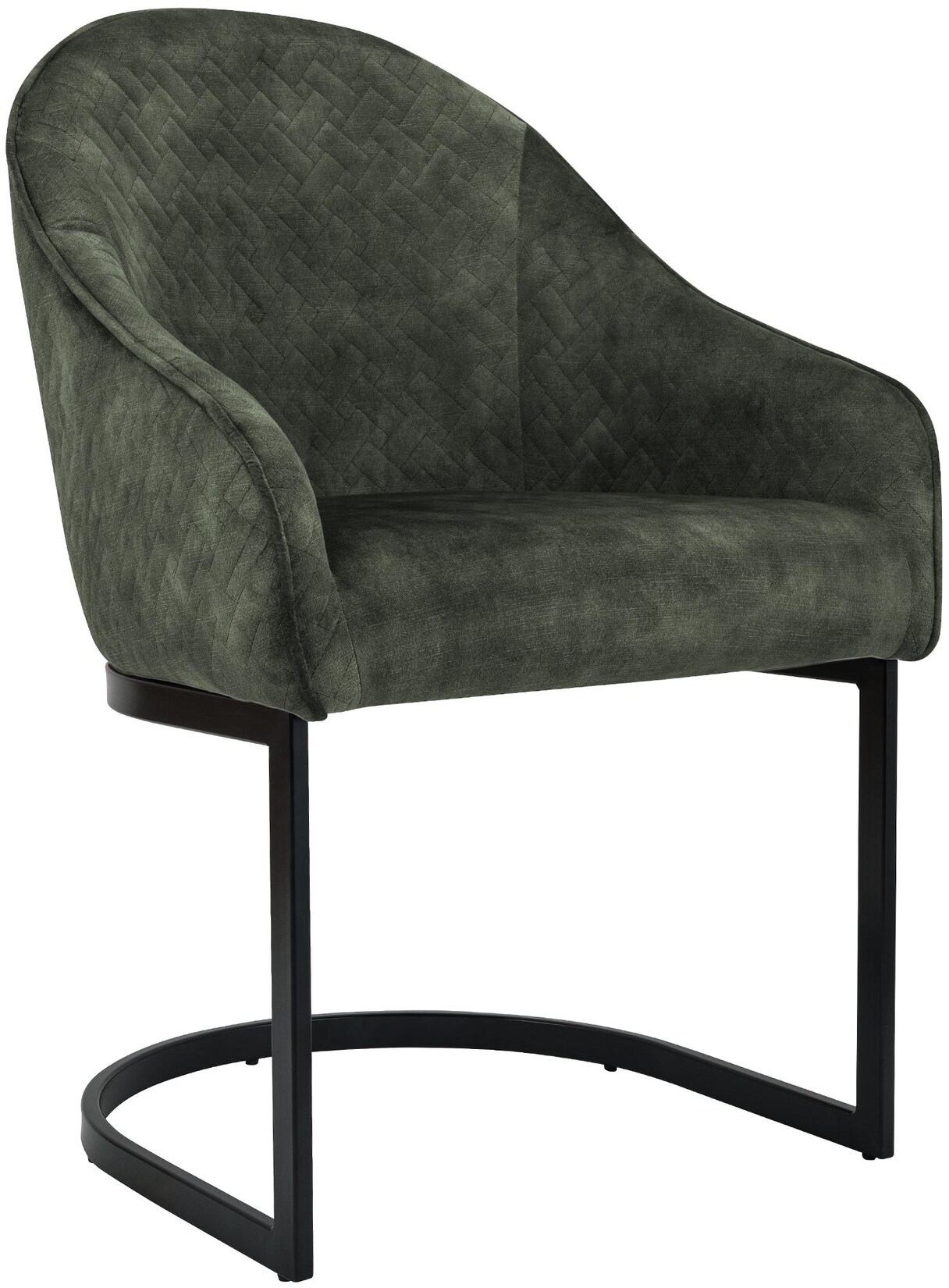 CLP Esszimmerstuhl gepolstert Jarik, Freischwinger Stuhl mit Samtbezug und pulverbeschichtetem Metallgestell, Sessel bis 140 kg belastbar | 04255716357733