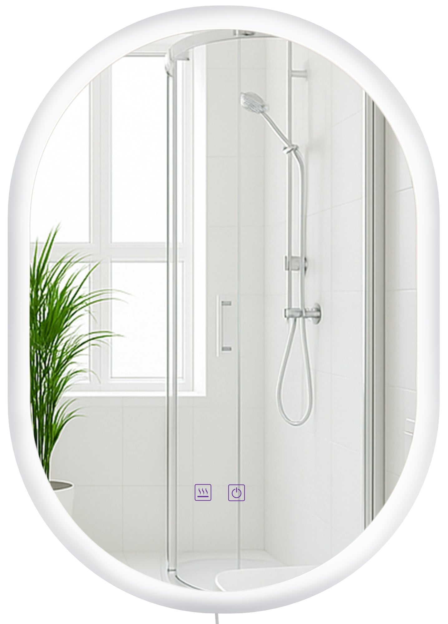 CLP Badspiegel Karishma mit Beleuchtung 70x50 cm, Anti-Beschlag Badezimmerspiegel, Wandspiegel dimmbar, 3 Licht-Modi, mit und ohne Bluetooth - Bild 1