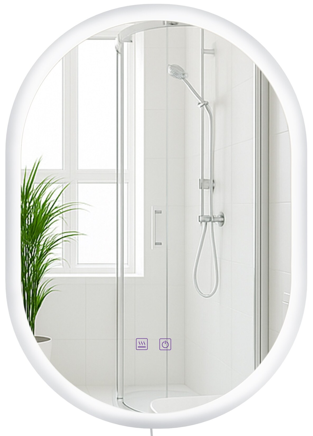 CLP Badspiegel Karishma mit Beleuchtung 70×50 cm, Anti-Beschlag Badezimmerspiegel, Wandspiegel dimmbar, 3 Licht-Modi, mit und ohne Bluetooth | 04255716358235