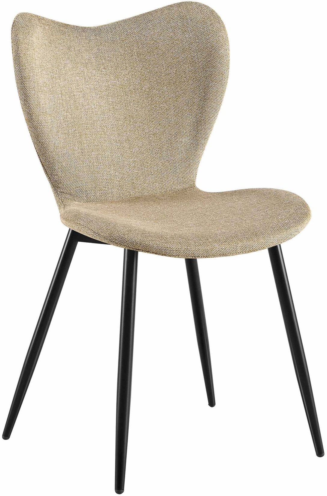 CLP Esszimmerstuhl Maika, ergonomischer Polsterstuhl mit Samt- oder Stoffbezug, Küchenstuhl mit Metallgestell, belastbar bis 150 kg