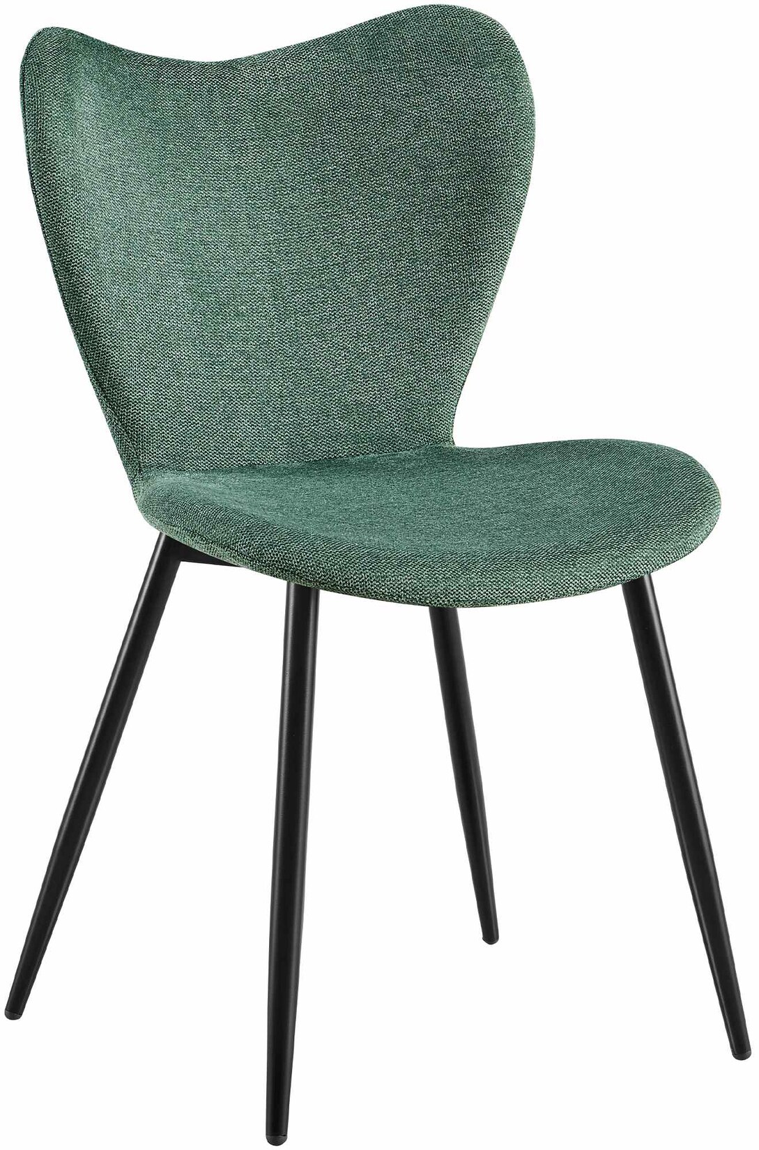 CLP Esszimmerstuhl Maika, ergonomischer Polsterstuhl mit Samt- oder Stoffbezug, Küchenstuhl mit Metallgestell, belastbar bis 150 kg