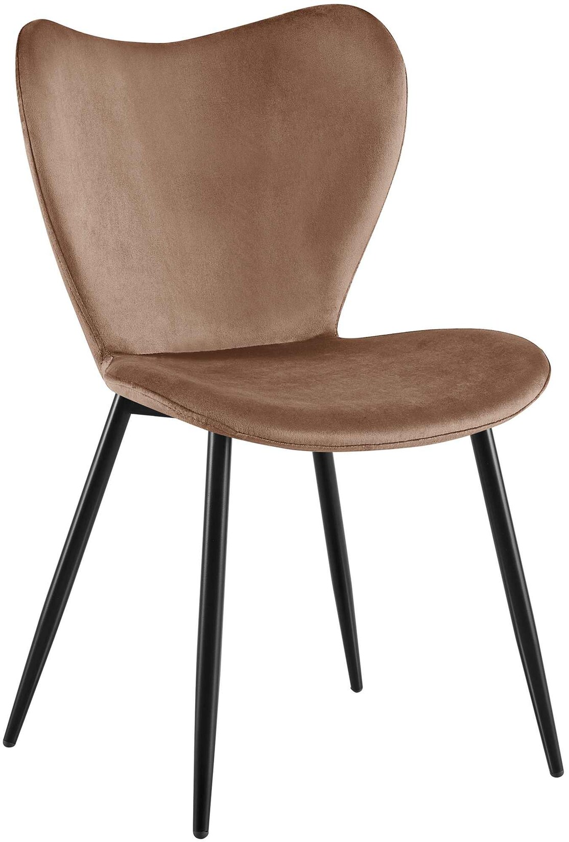 CLP Esszimmerstuhl Maika, ergonomischer Polsterstuhl mit Samt- oder Stoffbezug, Küchenstuhl mit Metallgestell, belastbar bis 150 kg