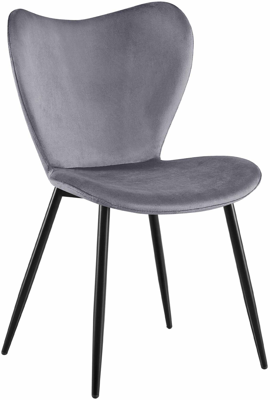CLP Esszimmerstuhl Maika, ergonomischer Polsterstuhl mit Samt- oder Stoffbezug, Küchenstuhl mit Metallgestell, belastbar bis 150 kg