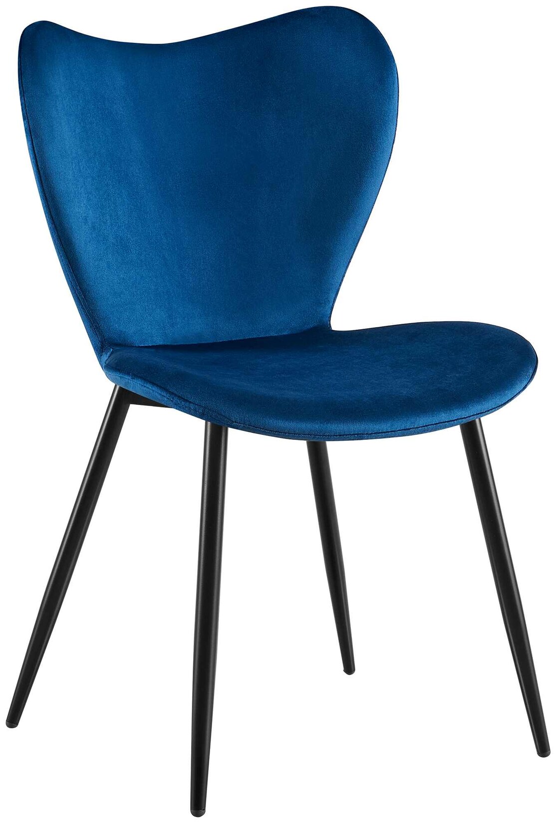 CLP Esszimmerstuhl Maika, ergonomischer Polsterstuhl mit Samt- oder Stoffbezug, Küchenstuhl mit Metallgestell, belastbar bis 150 kg