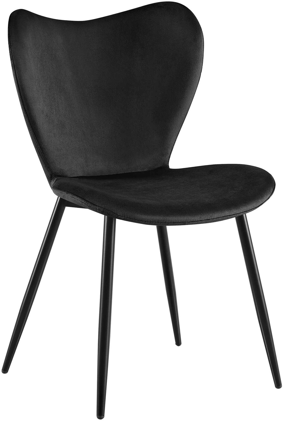 CLP Esszimmerstuhl Maika, ergonomischer Polsterstuhl mit Samt- oder Stoffbezug, Küchenstuhl mit Metallgestell, belastbar bis 150 kg