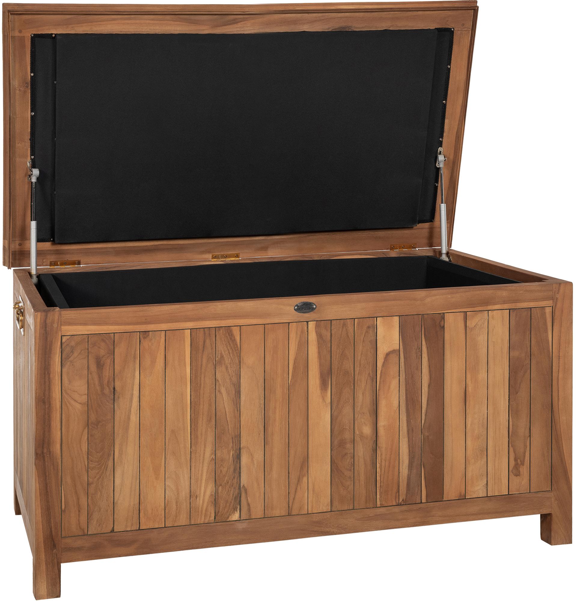 CLP Auflagenbox aus Teakholz mit Gasdruckfeder-Deckel und gro&szlig;em Stauraum Novena, robuste Gartenbox f&uuml;r Kissen und Gartenaccessoires - Bild 1