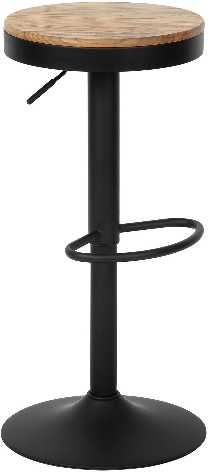 CLP Barhocker Pitas,Tresenhocker mit Fußstütze, Höhenverstellbar und Drehbar mit Holz-Sitzfläche | 04255716359713