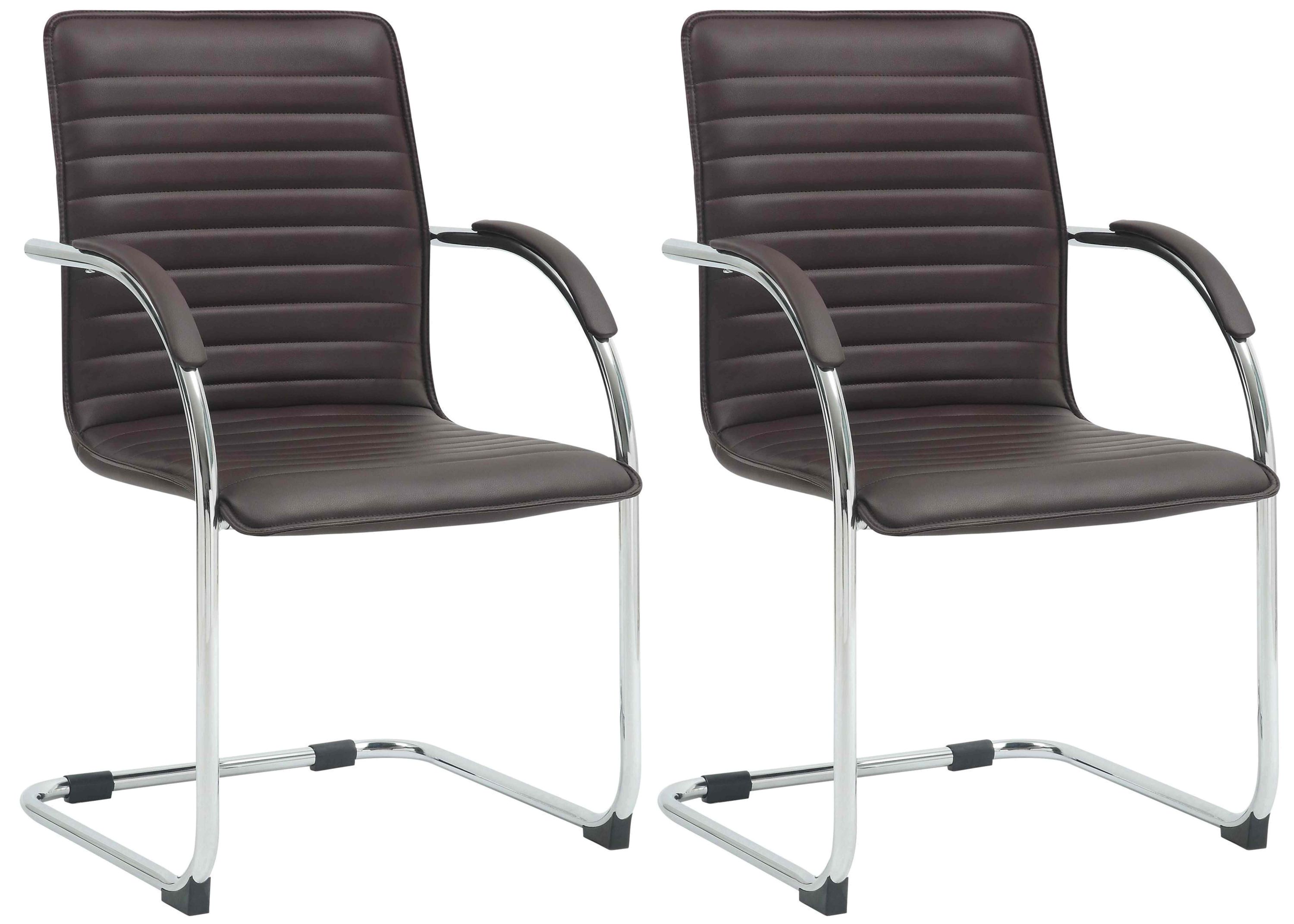 CLP 2er Set Besucherst&uuml;hle Tira Kunstleder I Freischwinger Mit Gepolsterter Sitzfl&auml;che - Bild 1