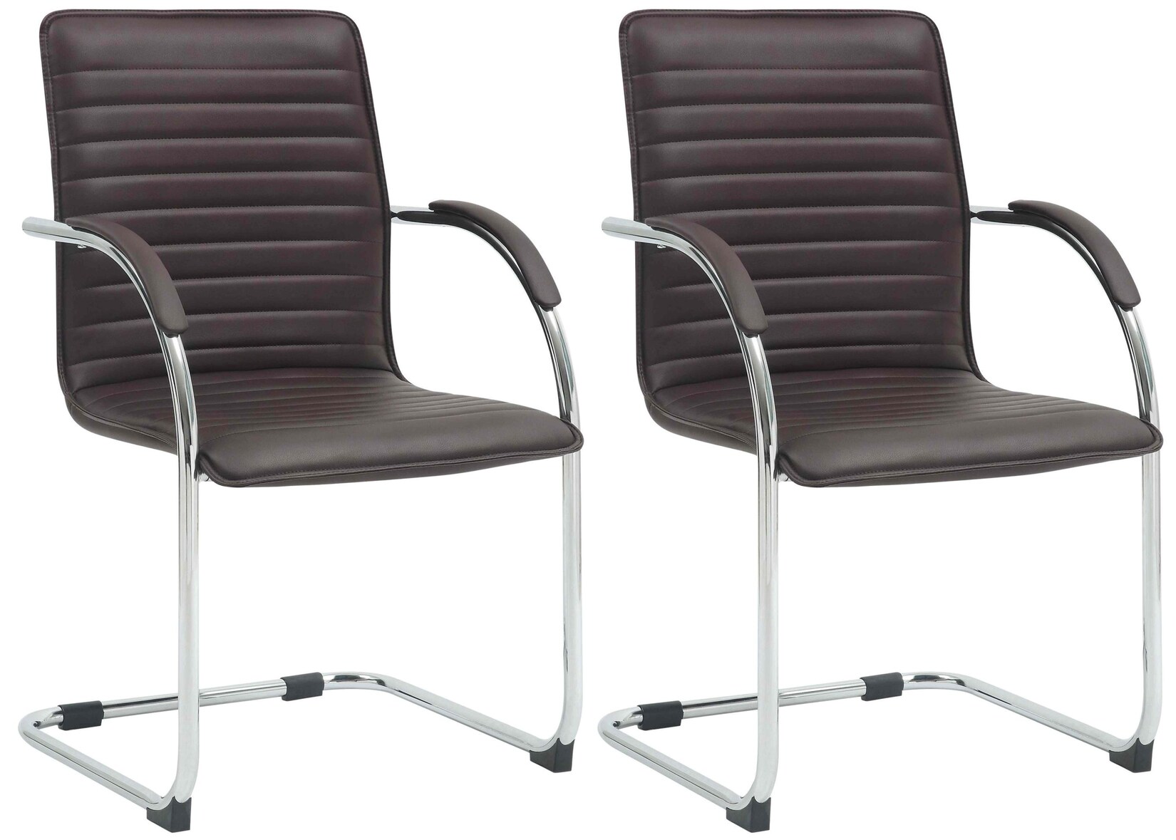 CLP 2er Set Besucherstühle Tira Kunstleder Farbe: braun