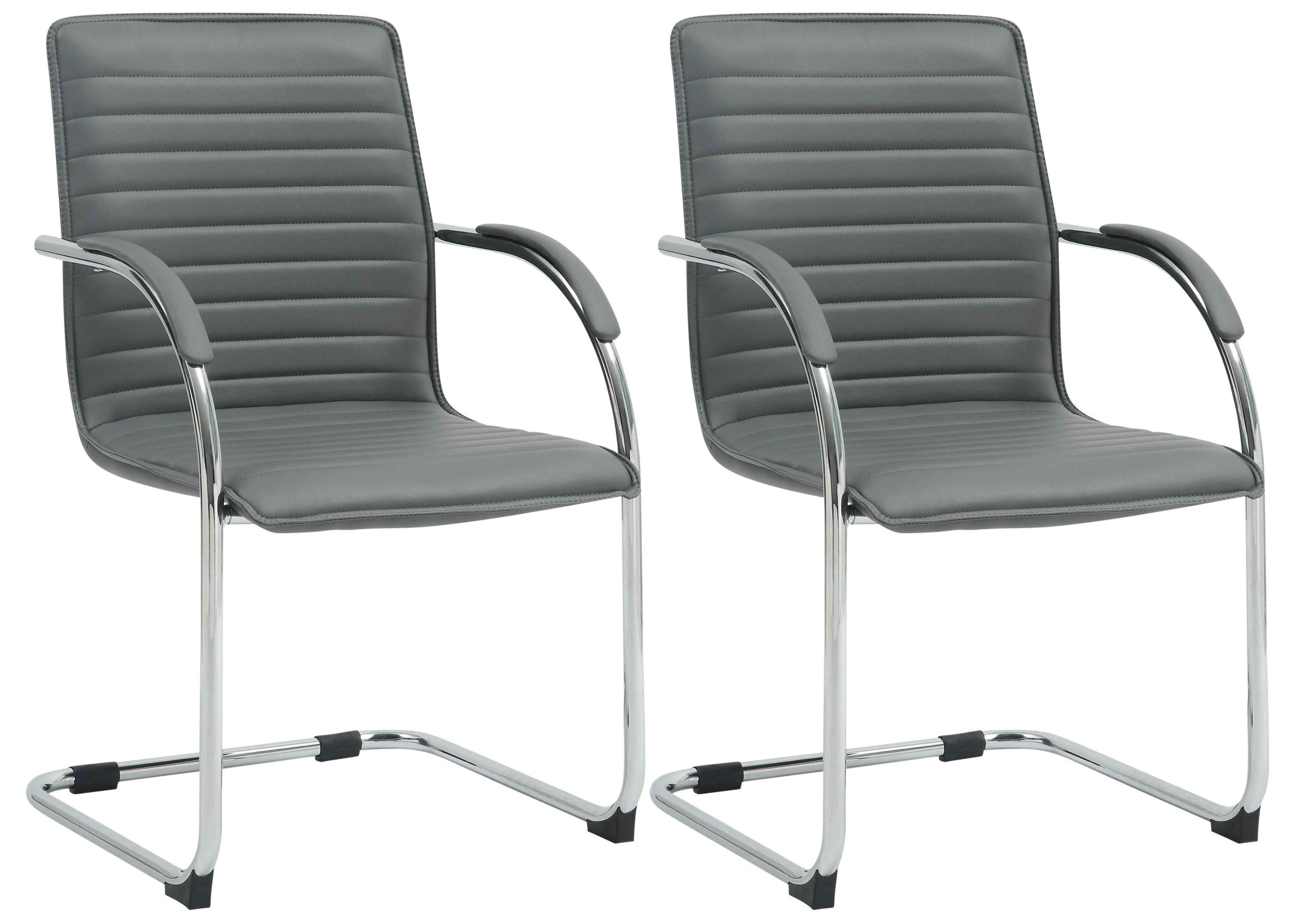 CLP 2er Set Besucherst&uuml;hle Tira Kunstleder I Freischwinger Mit Gepolsterter Sitzfl&auml;che - Bild 1