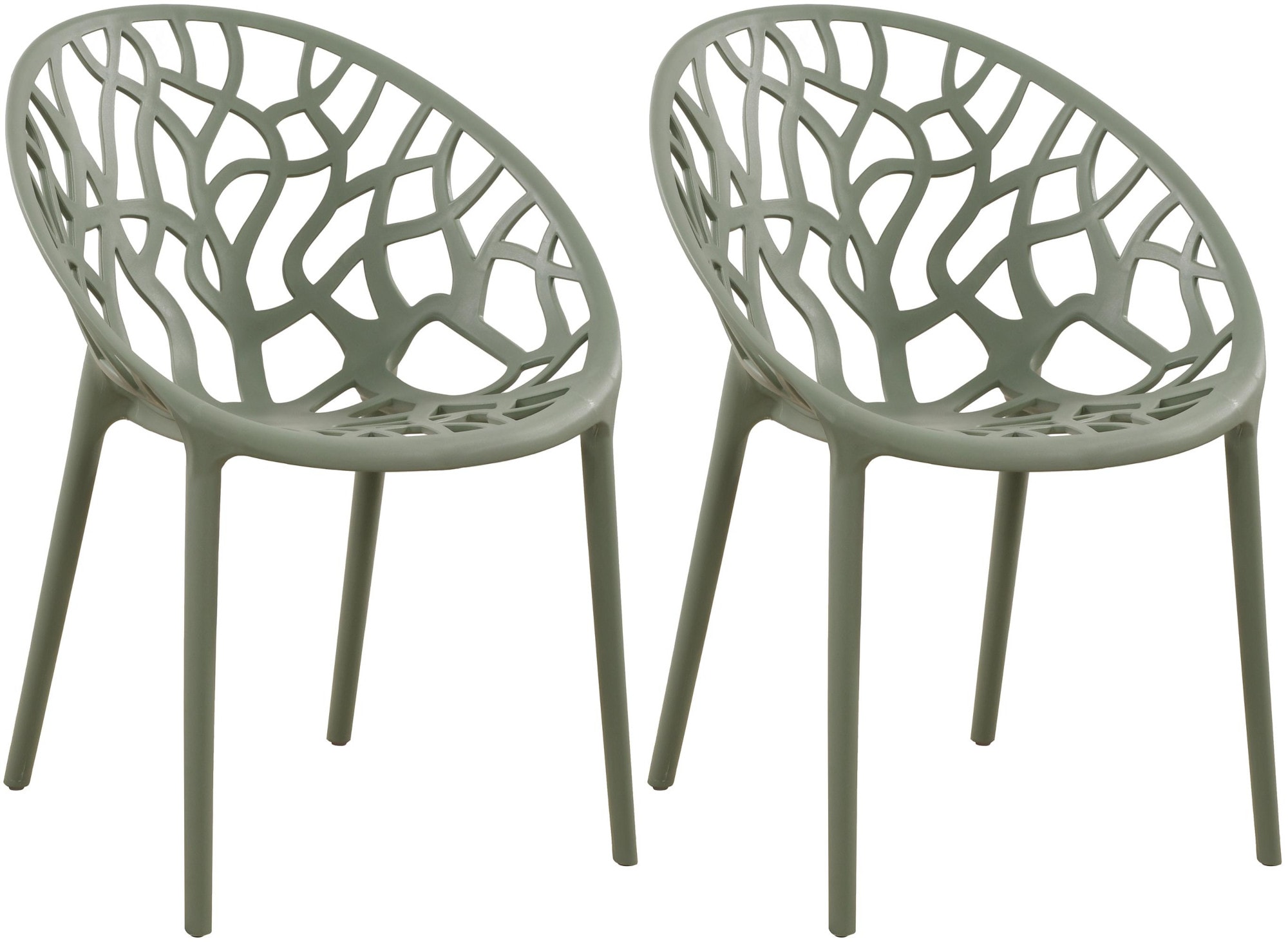 CLP Gartenstuhl 2er Set, stapelbar und wetterfest, modern mit nicht verstellbaren Armlehnen, Gestell Kunststoff, Hope - Bild 1