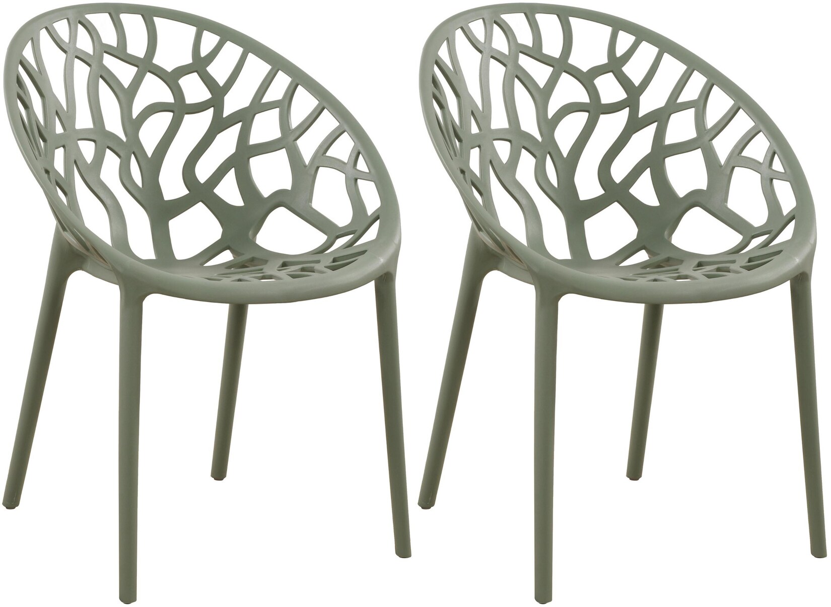 CLP Gartenstuhl 2er Set, stapelbar und wetterfest, modern mit nicht verstellbaren Armlehnen, Gestell Kunststoff, Hope | 04255716360153