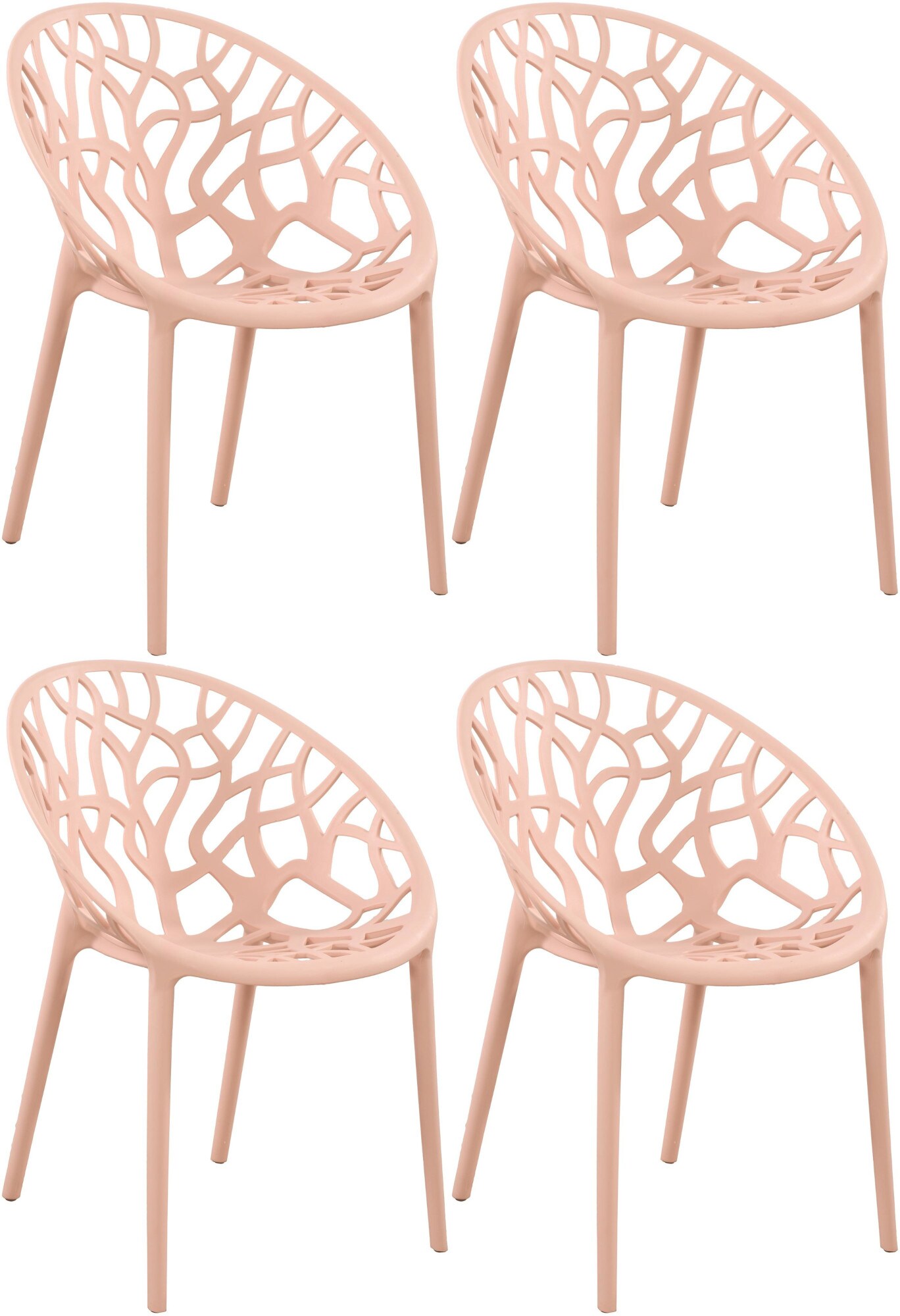 CLP Gartenstuhl 4er Set Hope, stapelbar, wetterfest, modern, mit nicht verstellbaren Armlehnen, Kunststoffgestell, bis 150 kg belastbar - Bild 1