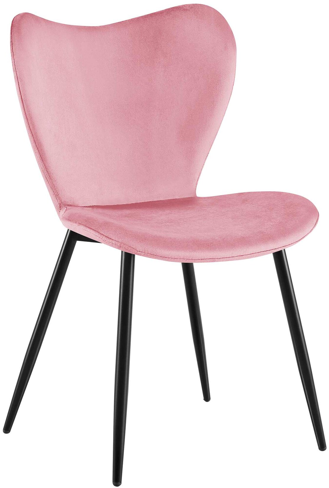 CLP Esszimmerstuhl Maika, ergonomischer Polsterstuhl mit Samt- oder Stoffbezug, Küchenstuhl mit Metallgestell, belastbar bis 150 kg