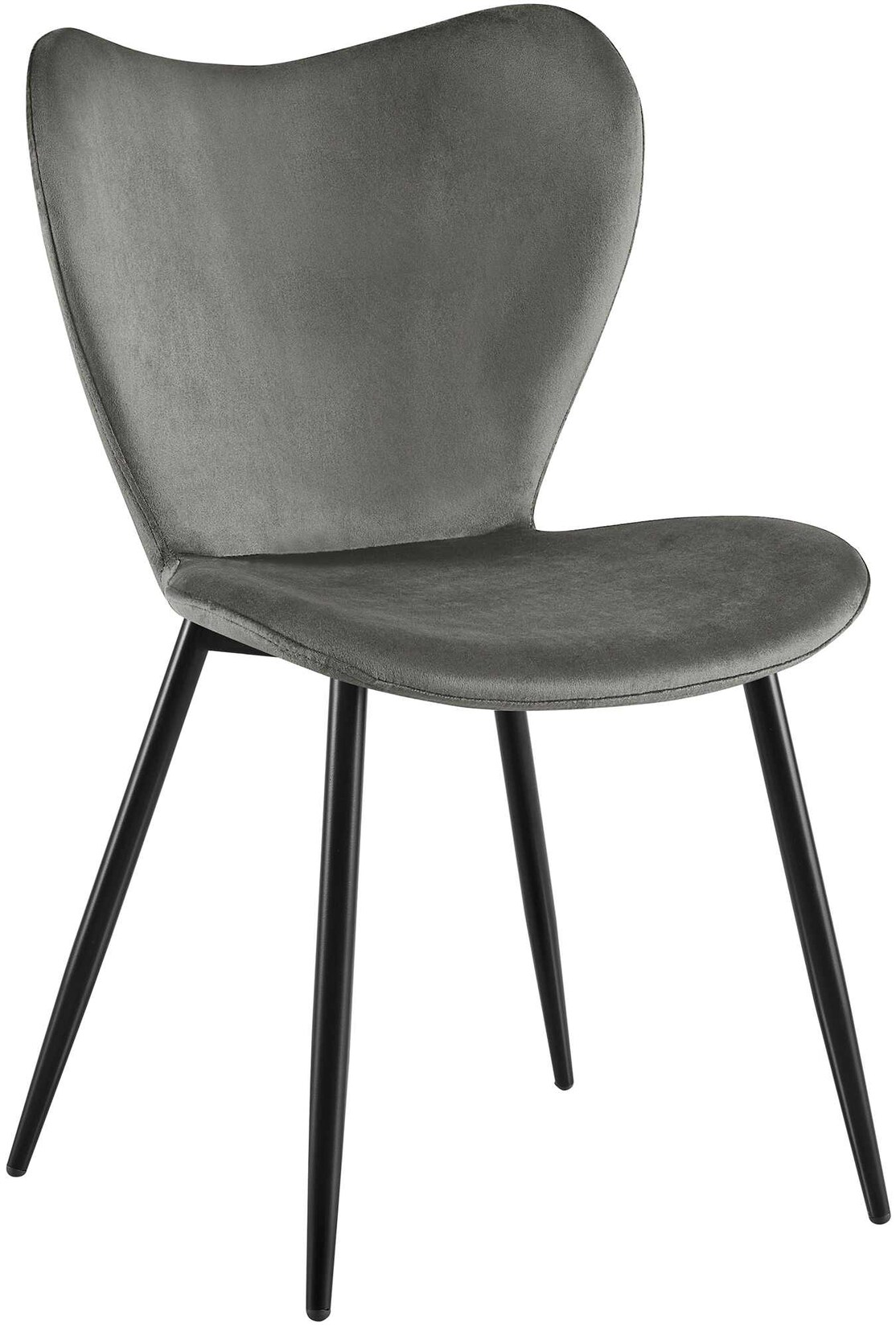 CLP Esszimmerstuhl Maika, ergonomischer Polsterstuhl mit Samt- oder Stoffbezug, Küchenstuhl mit Metallgestell, belastbar bis 150 kg