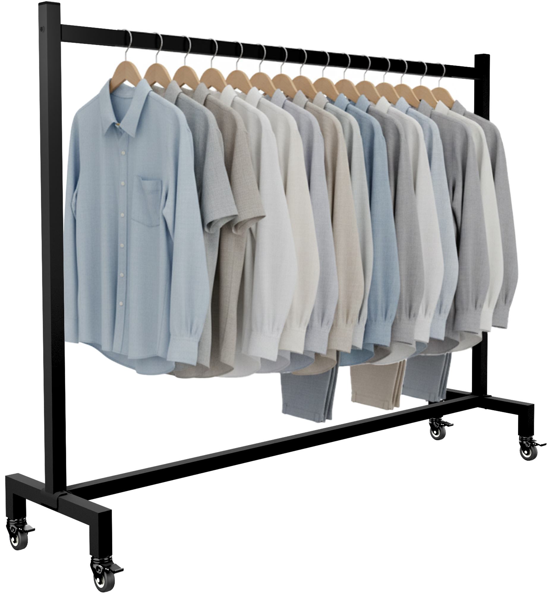 CLP Kleiderständer rollbar Gisborne mit Stahl-Gummirädern, schmaler Garderobenständer für Flur, Schlafzimmer, Ankleide und Boutique, mobil online kaufen bei Netto