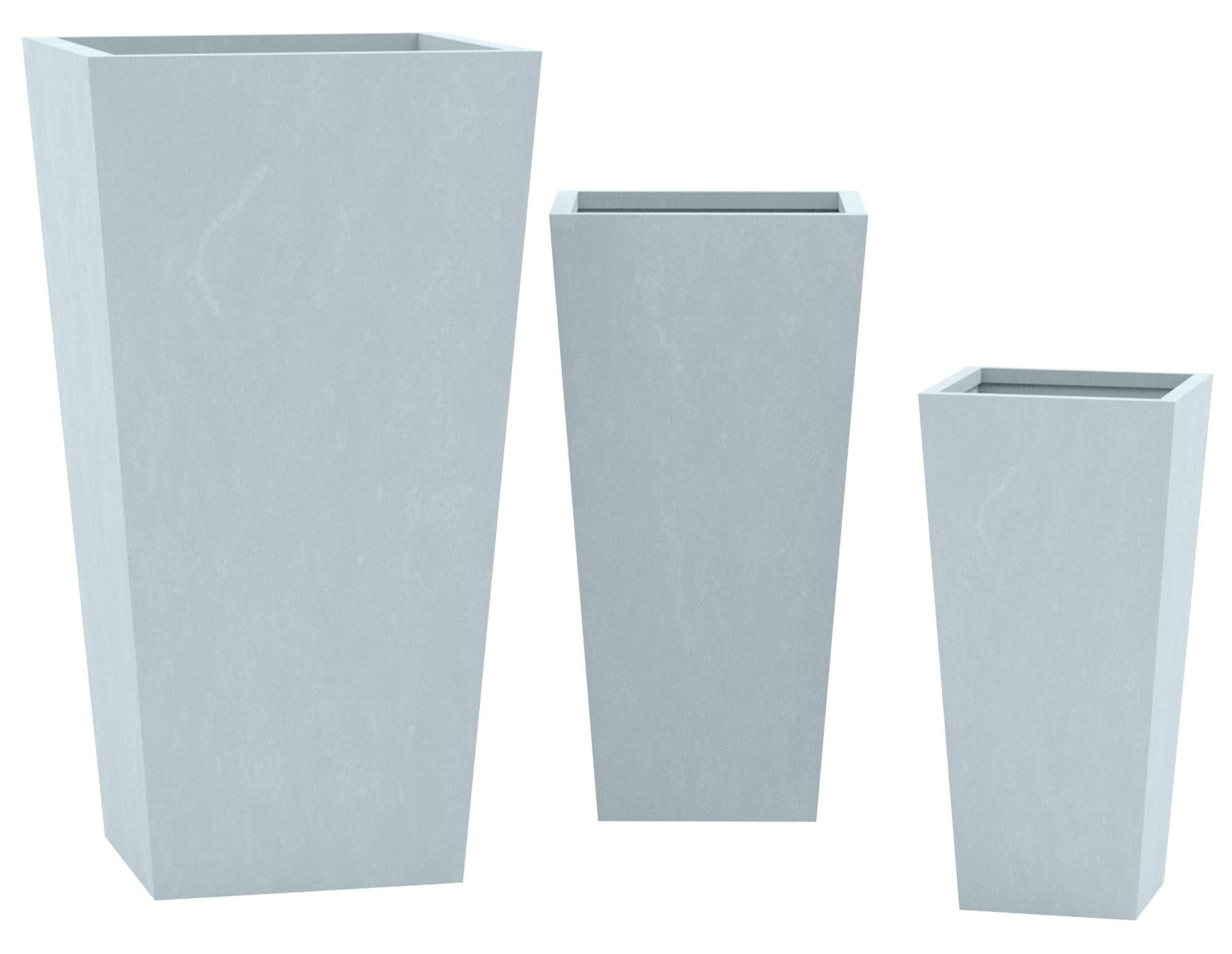 CLP Pflanzkübel groß, 3er Set für außen und innen, Outdoor XXL Blumenkübel eckig, wetterbeständig frostsicher in Steinoptik, winterfest online kaufen bei Netto
