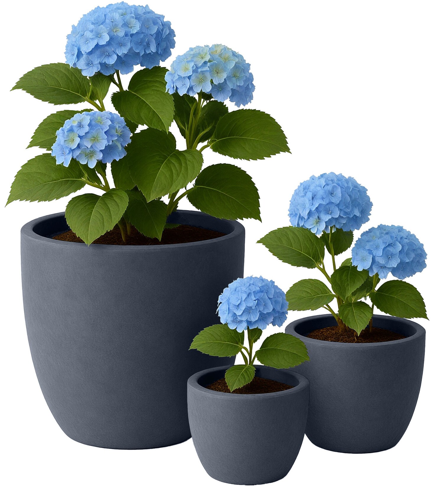 CLP Pflanzkübel groß, 3er Set für außen und innen, Outdoor XXL Blumenkübel rund, wetterbeständig frostsicher in Steinoptik, winterfest | 04255716360719