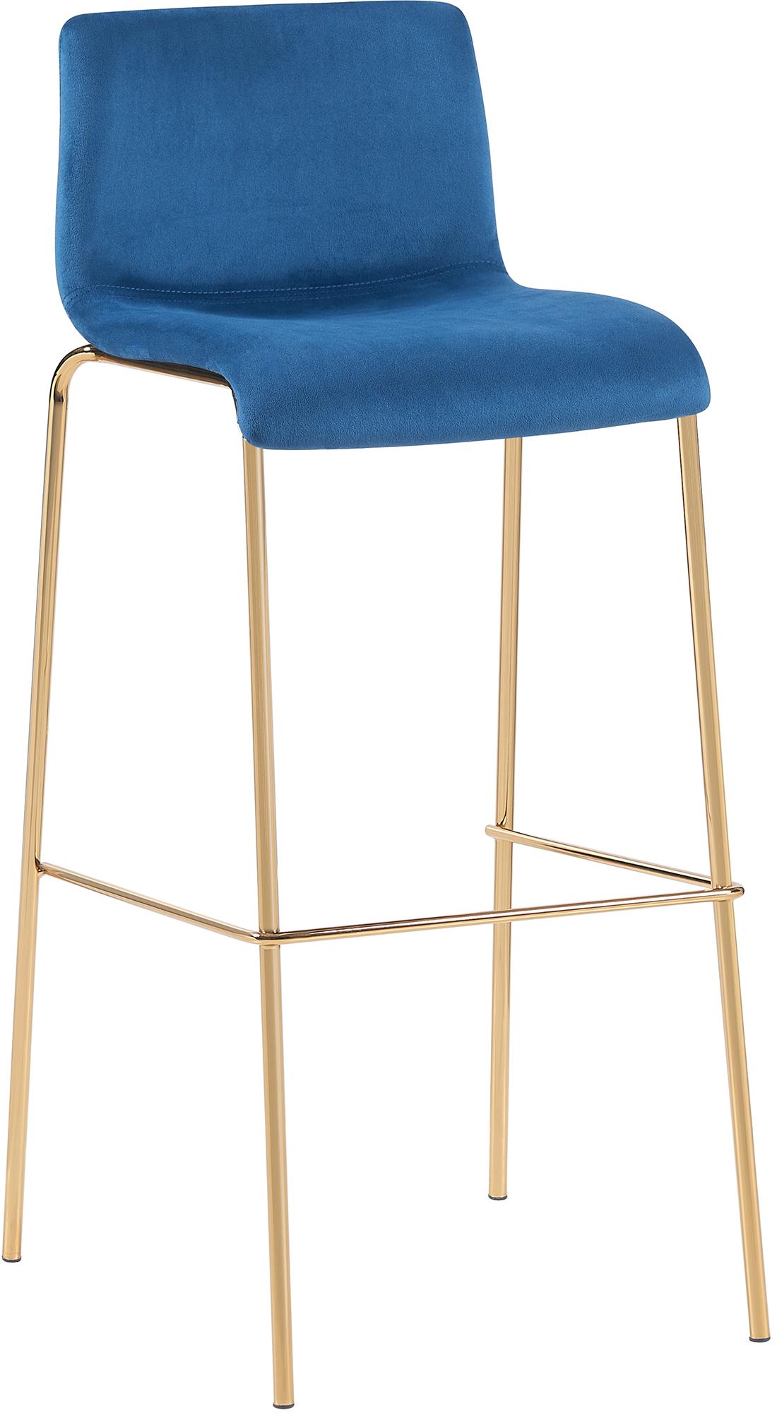 CLP Barhocker Hoover Samtbezug I Barstuhl mit R&uuml;ckenlehne und Fu&szlig;st&uuml;tze I Tresenstuhl mit Metallgestell in Gold-Optik - Bild 1