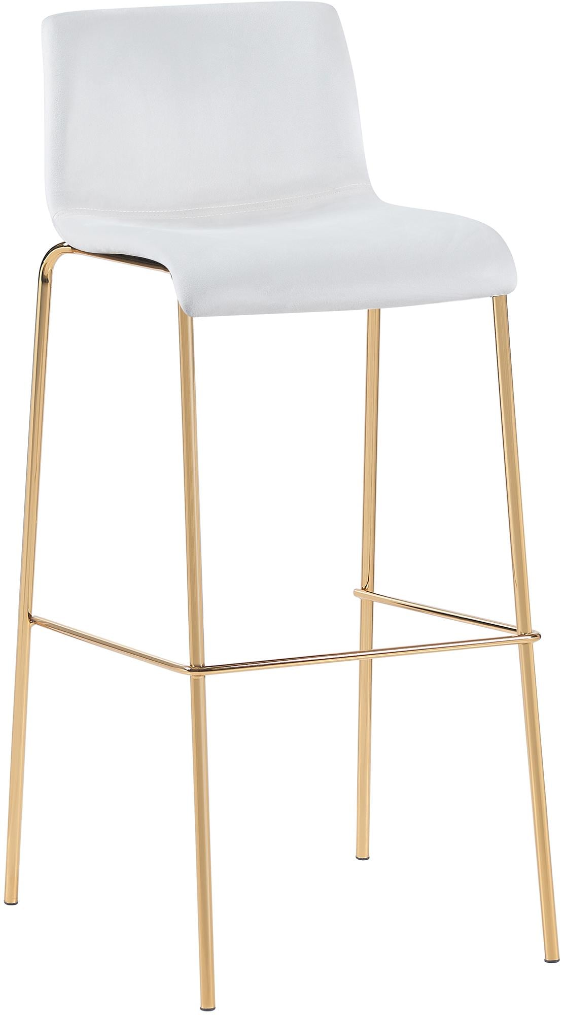 CLP Barhocker Hoover Samtbezug I Barstuhl mit R&uuml;ckenlehne und Fu&szlig;st&uuml;tze I Tresenstuhl mit Metallgestell in Gold-Optik - Bild 1