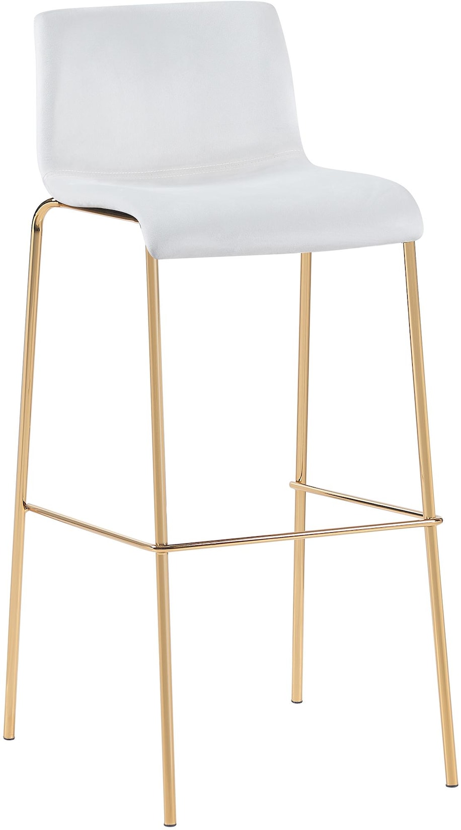 CLP Barhocker Hoover Samtbezug I Barstuhl mit Rückenlehne und Fußstütze I Tresenstuhl mit Metallgestell in Gold-Optik