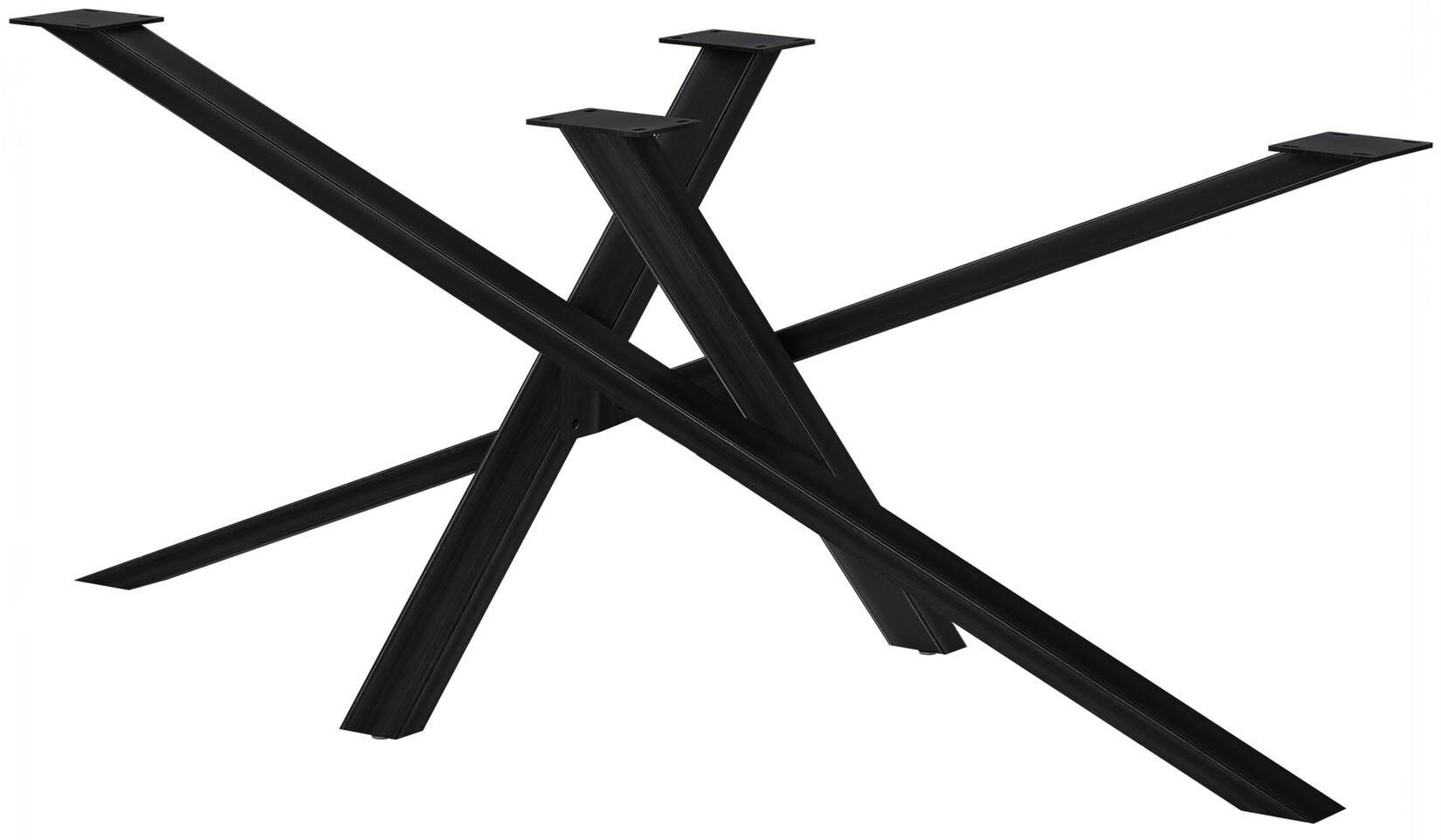 CLP Tischbeine Metall schwarz Finney, Tischkufen für DIY-Esstische, Tischgestell aus pulverbeschichtetem Stahl, Höhe 72 cm