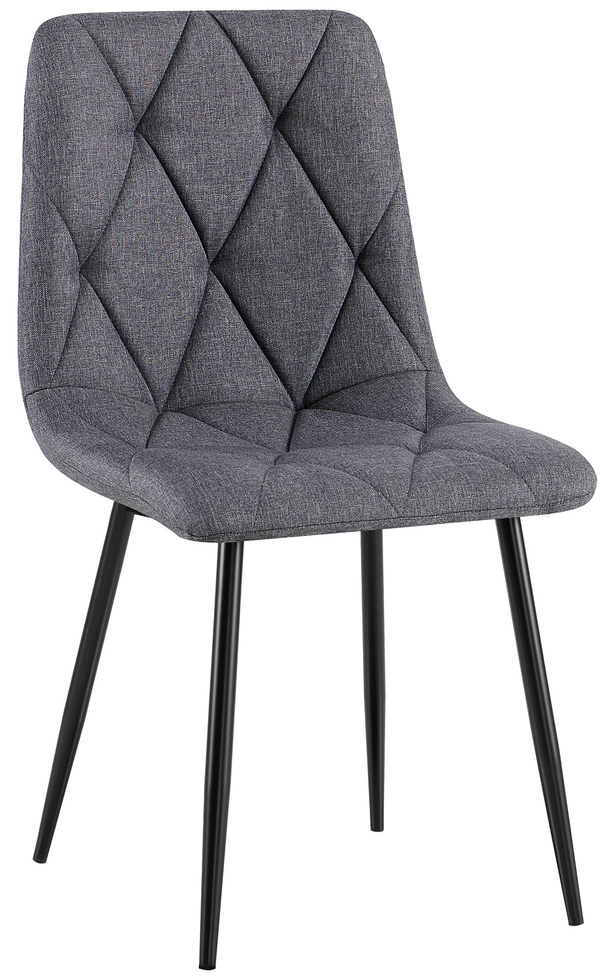 CLP Esszimmerstuhl gepolstert Clairton, K&uuml;chenstuhl mit gestepptem Bezug, mit schwarzem Metallgestell, bis 150 kg belastbar - Bild 1