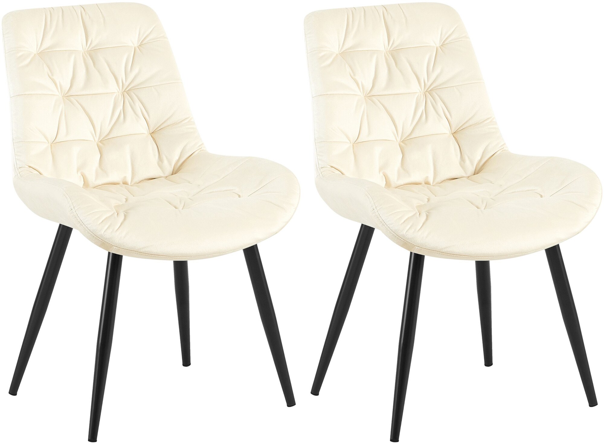 CLP 2er Set Esszimmerstuhl Rossford Samt I Stuhl mit Lehne I Sessel mit Bodenschonern I Bis 150 kg belastbar - Bild 1