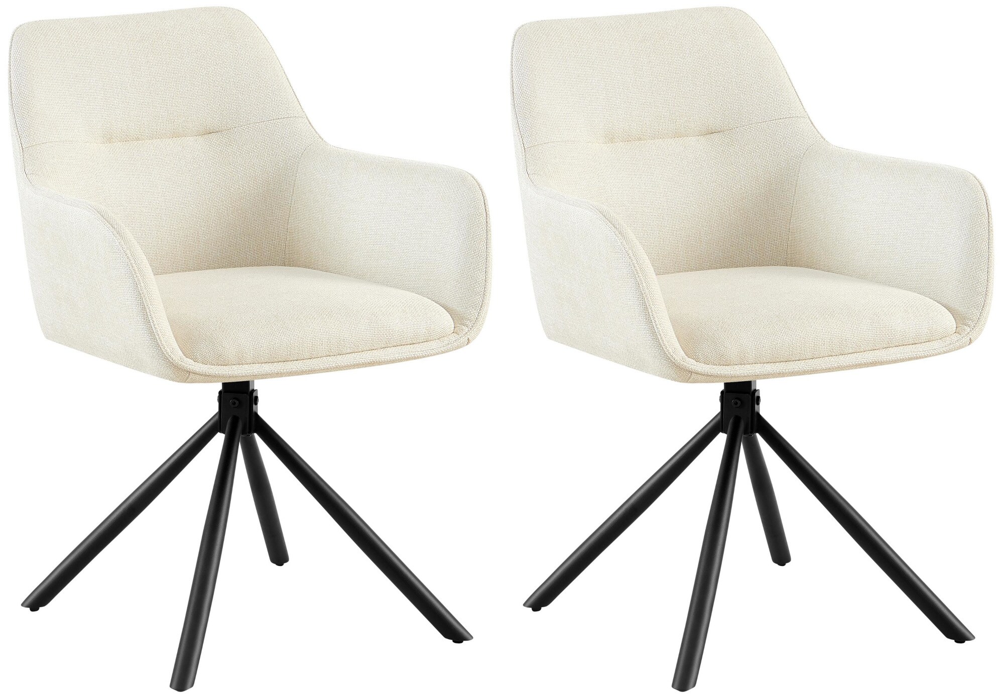 CLP 2er Set Stuhl Tipton Stoffbezug I Schwenkbarer Esszimmerstuhl mit Stoffbezug I Polsterstuhl mit R&uuml;ckenlehne I Sessel - Bild 1