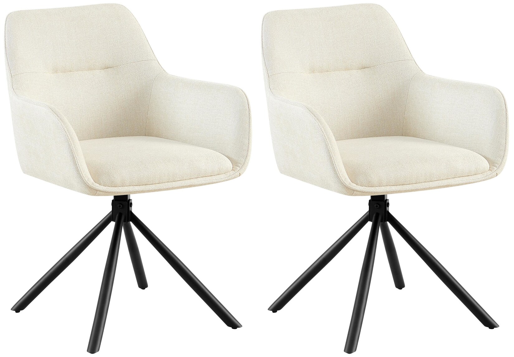 CLP 2er Set Stuhl Tipton Stoffbezug I Schwenkbarer Esszimmerstuhl mit Stoffbezug I Polsterstuhl mit Rückenlehne I Sessel | 04255716362317