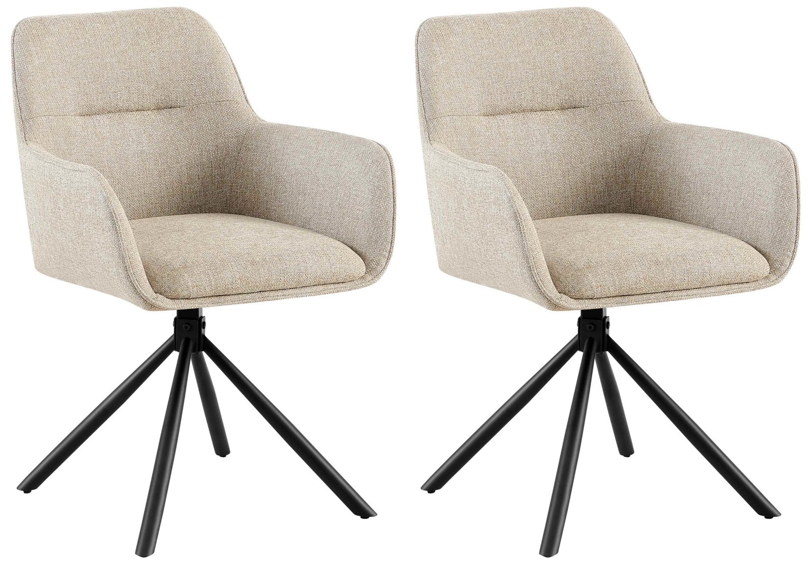 CLP 2er Set Stuhl Tipton Stoffbezug I Schwenkbarer Esszimmerstuhl mit Stoffbezug I Polsterstuhl mit Rückenlehne I Sessel | 04255716362331