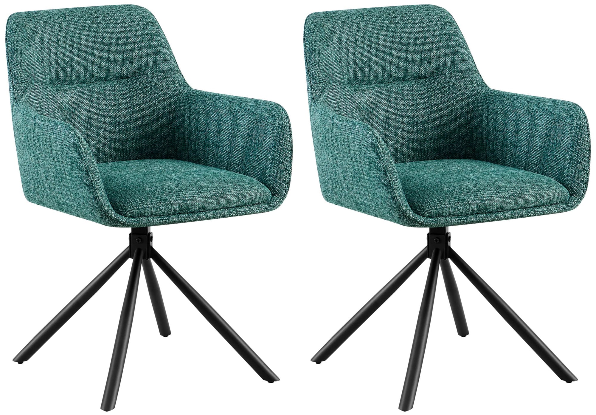 CLP 2er Set Stuhl Tipton Stoffbezug I Schwenkbarer Esszimmerstuhl mit Stoffbezug I Polsterstuhl mit R&uuml;ckenlehne I Sessel - Bild 1