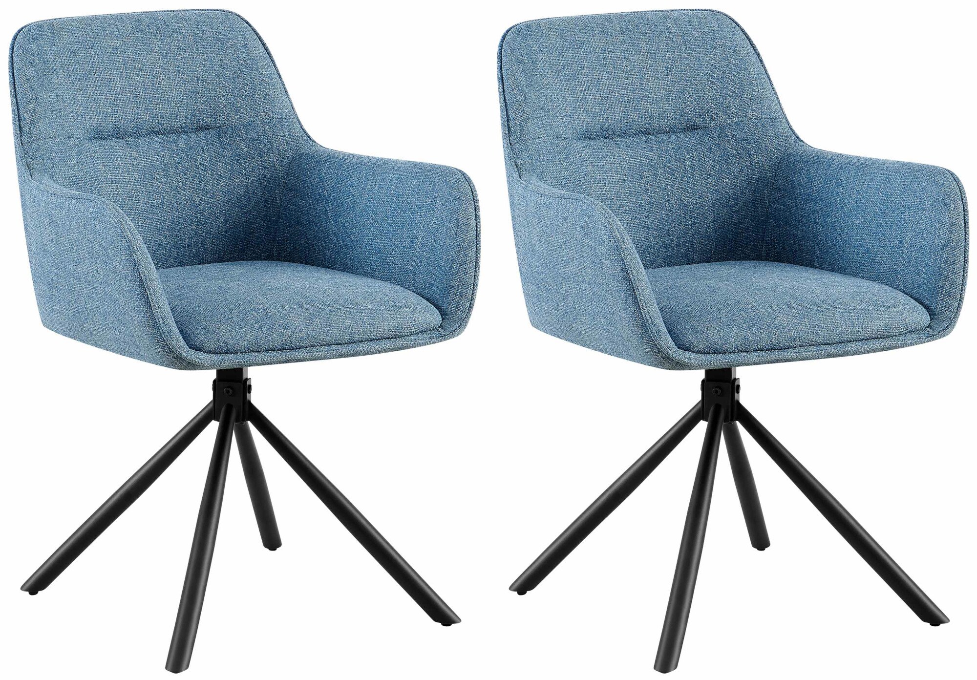 CLP 2er Set Stuhl Tipton Stoffbezug I Schwenkbarer Esszimmerstuhl mit Stoffbezug I Polsterstuhl mit R&uuml;ckenlehne I Sessel - Bild 1