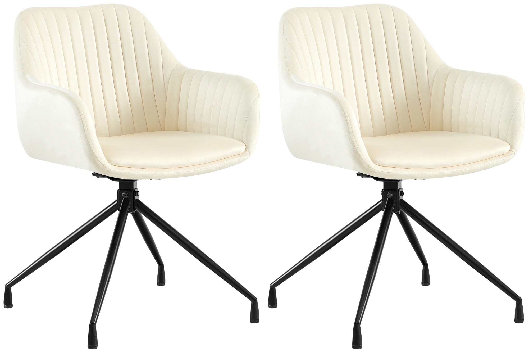 CLP 2er Set Esszimmerstuhl Welby I Drehbarer Sessel bis 150 kg belastbar I Schwenkbarer Polster-Stuhl - Bild 1