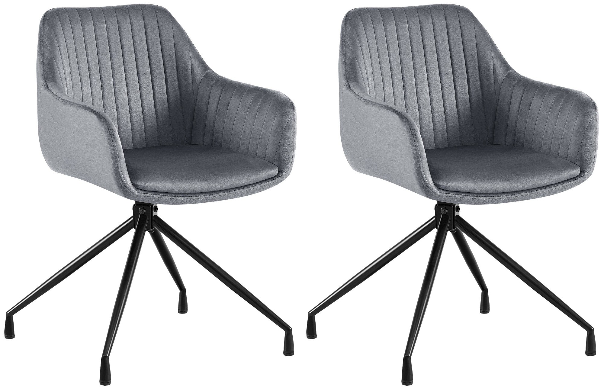 CLP 2er Set Esszimmerstuhl Welby I Drehbarer Sessel bis 150 kg belastbar I Schwenkbarer Polster-Stuhl - Bild 1