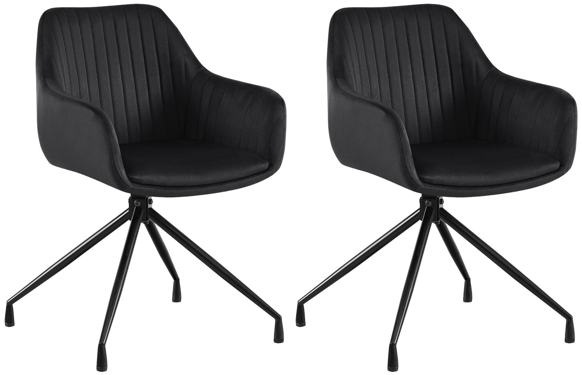 CLP 2er Set Esszimmerstuhl Welby I Drehbarer Sessel bis 150 kg belastbar I Schwenkbarer Polster-Stuhl - Bild 1