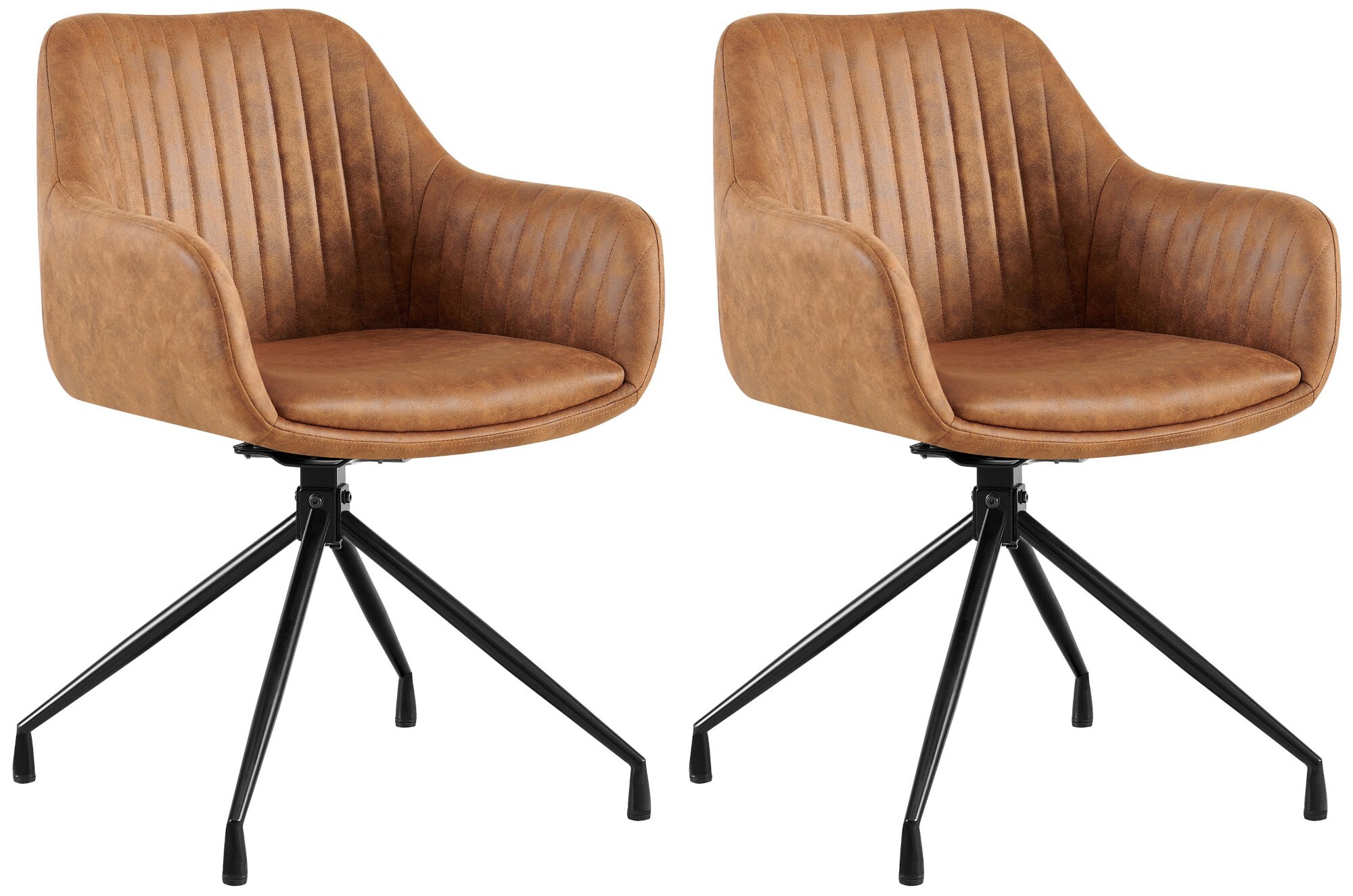 CLP 2er Set Esszimmerstuhl Welby I Drehbarer Sessel bis 150 kg belastbar I Schwenkbarer Polster-Stuhl - Bild 1