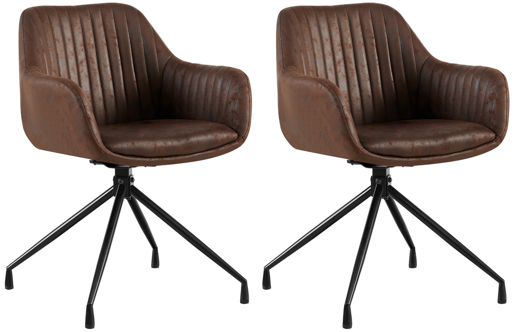 CLP 2er Set Esszimmerstuhl Welby I Drehbarer Sessel bis 150 kg belastbar I Schwenkbarer Polster-Stuhl | 04255716362553