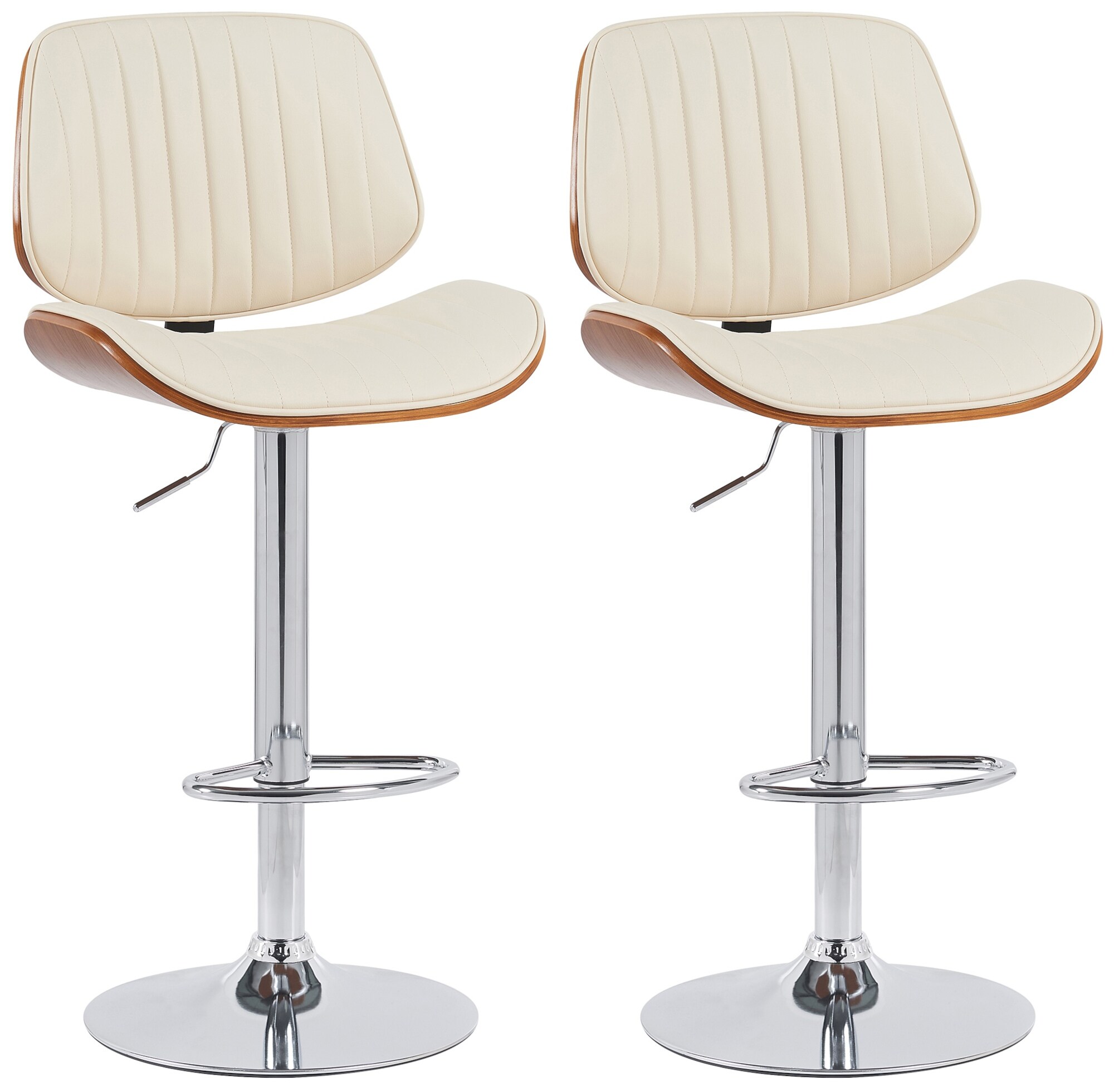 CLP 2er Set Barhocker Clawson Kunstlederbezug I Barstuhl mit Bugholzrahmen h&ouml;henverstellbar und drehbar I mit R&uuml;ckenlehne und Fu&szlig;st&uuml;tze - Bild 1