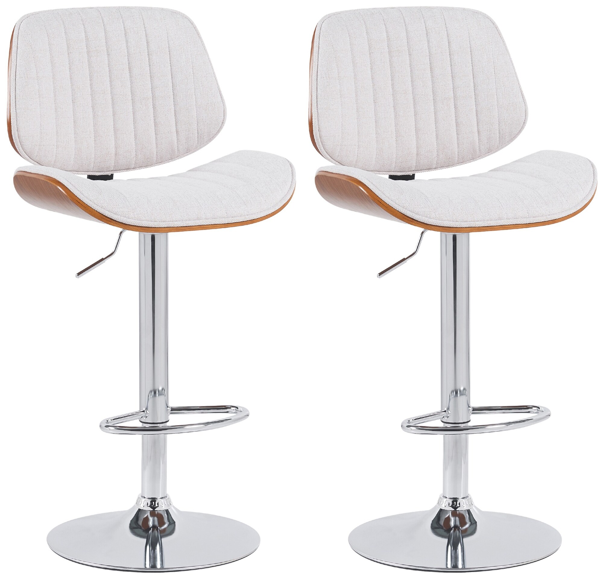 CLP 2er Set Barhocker Clawson Stoffbezug I Barstuhl mit Bugholzrahmen h&ouml;henverstellbar und drehbar I mit R&uuml;ckenlehne und Fu&szlig;st&uuml;tze - Bild 1