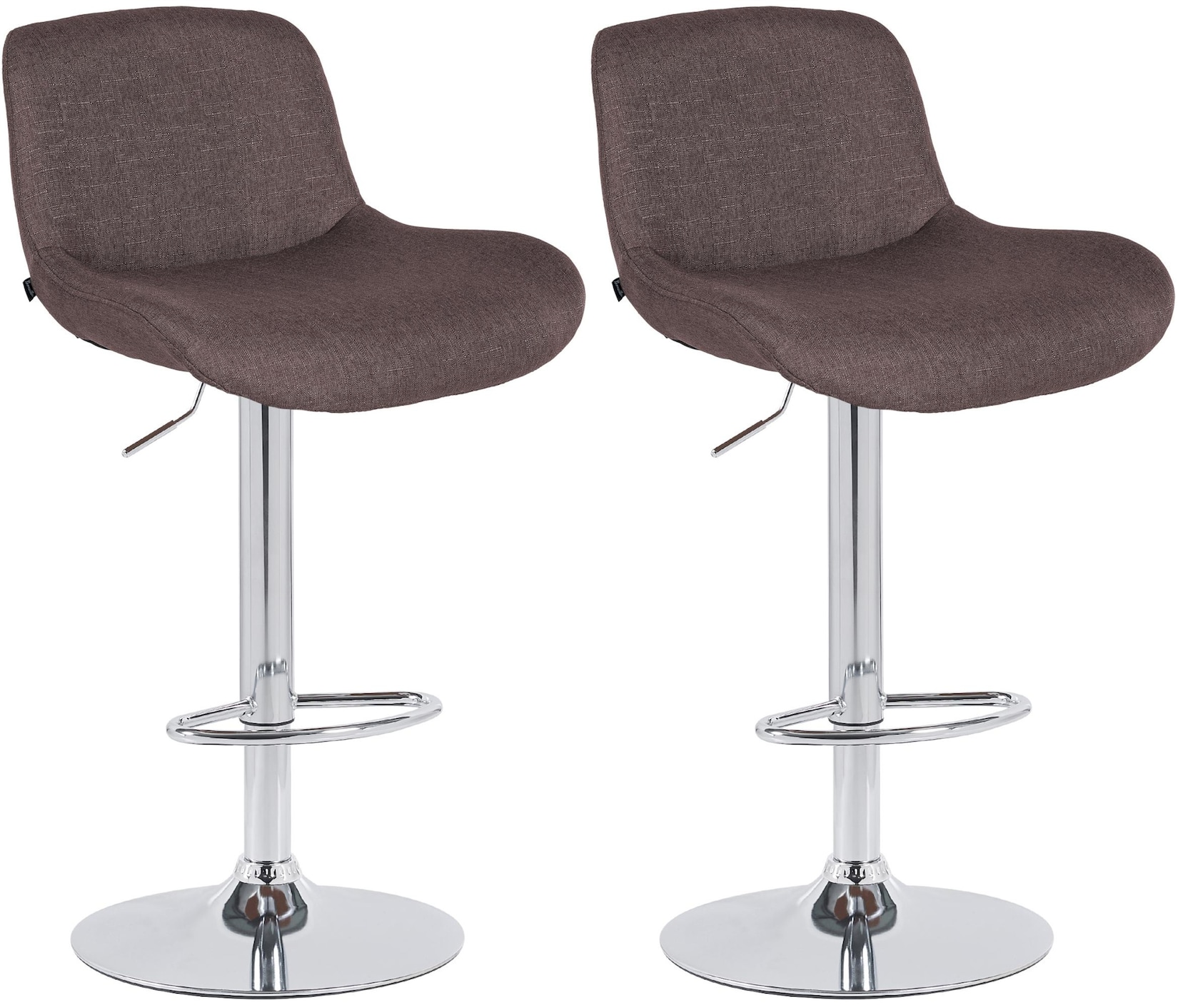 CLP 2er Set Barhocker Solon Chrom I Samtbezug oder Stoffbezug I Barstuhl höhenverstellbar und drehbar I gepolsterter Tresenhocker mit …