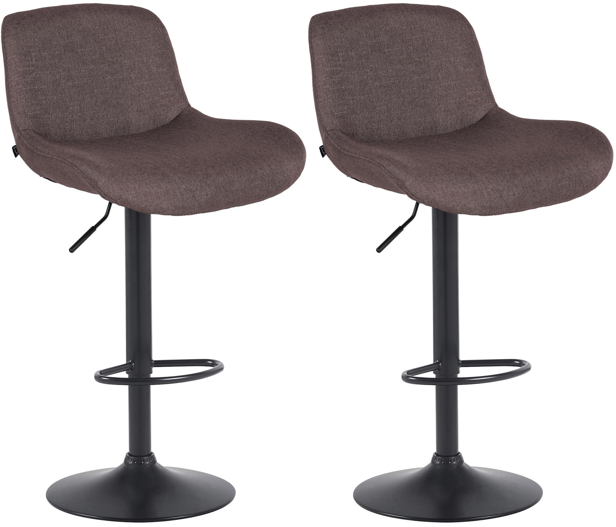 CLP 2er Set Barhocker Solon Schwarz I Samtbezug oder Stoffbezug I Barstuhl h&ouml;henverstellbar und drehbar I gepolsterter Tresenhocker - Bild 1