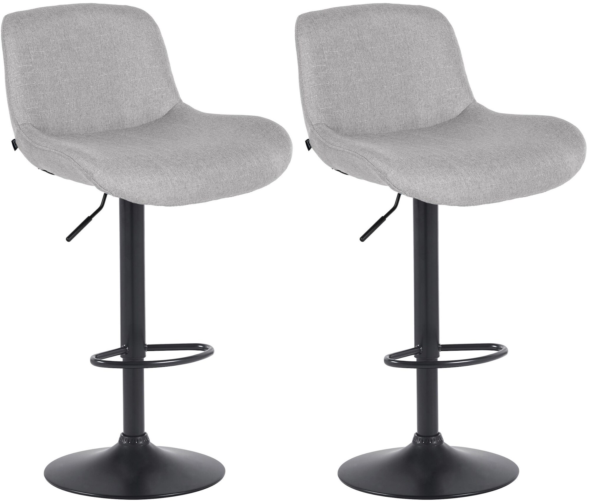 CLP 2er Set Barhocker Solon Schwarz I Samtbezug oder Stoffbezug I Barstuhl h&ouml;henverstellbar und drehbar I gepolsterter Tresenhocker - Bild 1