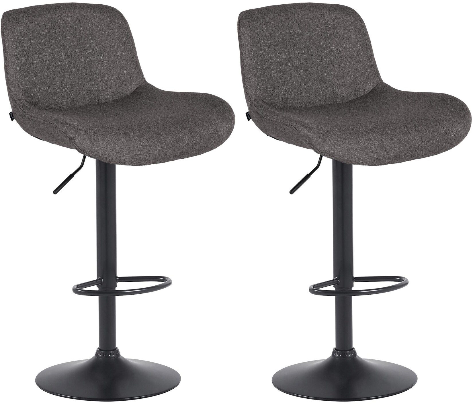 CLP 2er Set Barhocker Solon Schwarz Stoff Farbe: dunkelgrau, Material: Stoff