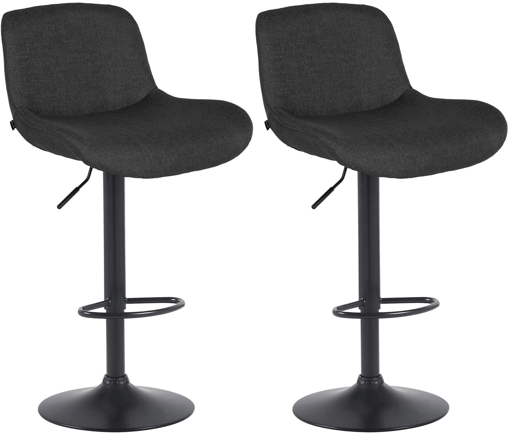 CLP 2er Set Barhocker Solon Schwarz Stoff Farbe: schwarz, Material: Stoff