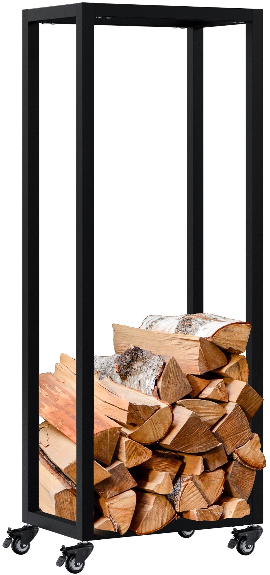 CLP Kaminholzst&auml;nder innen Metall mit Rollen Hilta, Kaminholzregal aus stabilem Metall, Aufbewahrung f&uuml;r Brennholz im Wohnzimmer - Bild 1